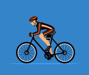 Obraz premium Woman cycling. Sport Fitness Training. active people vector illustration