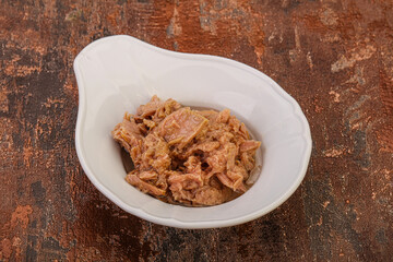 Canned tuna fillet for salad