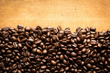 coffee beans on wooden table