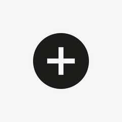 Add button icon for website and apps UI design. Plus sign for medical, healthcare, app development concepts.
