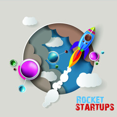 Rocket Startup. Business concept: Logistics business must be fast and ready to compete at all times.