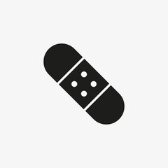 Wound sticker, medical bandage icon. Adhesive plaster.
