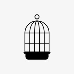 Bird cage, line icon design. Pet shop concept for websites and apps.