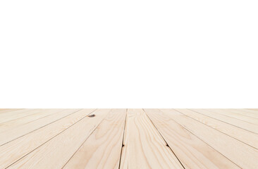 Wood table isolate on white background, wood floor - Can used for display or montage or mock up your products.
