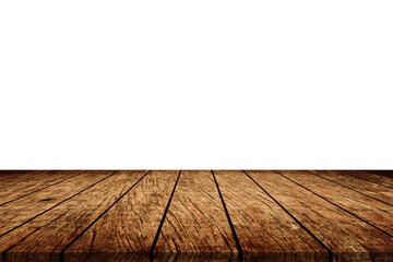 Wood table isolate on white background, wood floor - Can used for display or montage or mock up your products.
