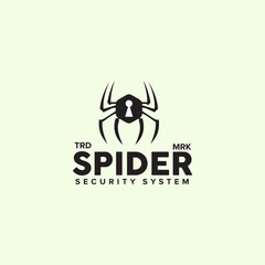 Spider security logo design template