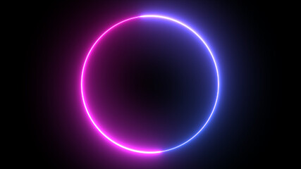 Glowing background neon circle. Abstraction for your ad and banner 3d rendering 
