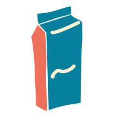 Milk Box Icon. A carton of milk. packaging with lid. Organic healthy product. Vector illustration in flat style.