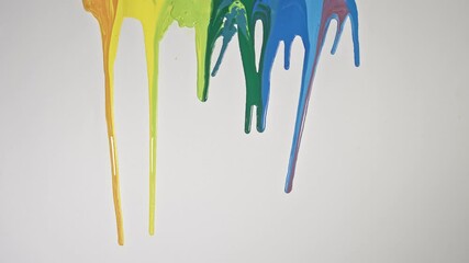 Make the color flow onto the white paper..cool tone color are dripping on to white paper. high quarlity 4k video. colorful of paint background.. - Powered by Adobe