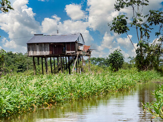 Floating houses in Belen, Iquitos