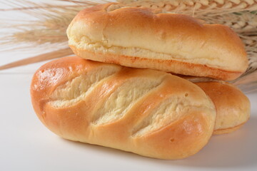French baguette. Fresh mini baguettes with crispy Golden crust