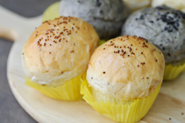 bun or perilla bun, whole wheat bun with perilla