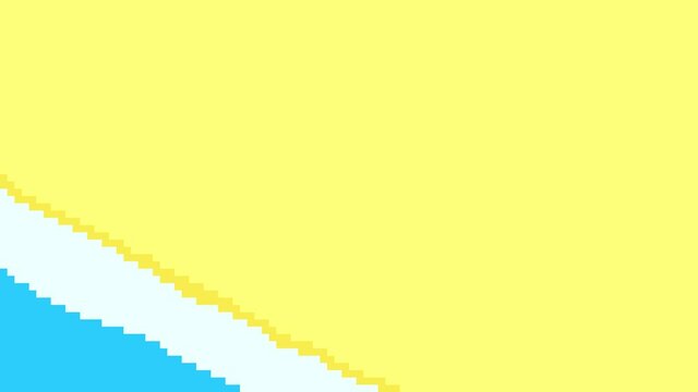 top view of waves and coastline in pixel style