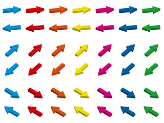 立体的でシンプルな矢印のベクター素材セット