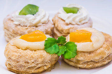 assortment of cakes of various fruits isolated