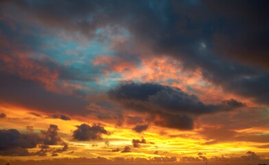 Fototapeta premium Dawn with fire in the sky