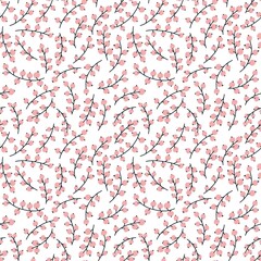 Pink berry pattern. Current seamless print for textile design.