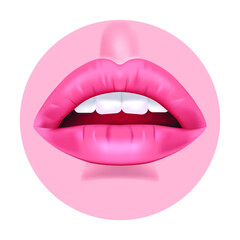 Obraz premium Female lips with open mouth. Vector illustration