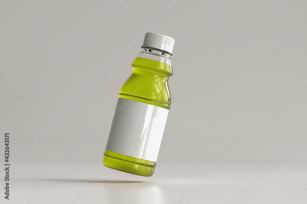 Poster Transparent Beverage Bottle 3D Rendering