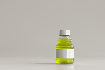 Transparent Beverage Bottle 3D Rendering
