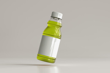 Transparent Beverage Bottle 3D Rendering