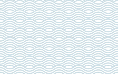 Gray and white wavy striped Asian background. Seamless vector pattern
