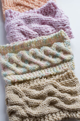Fototapeta na wymiar hand knitting - home made wool headbands 