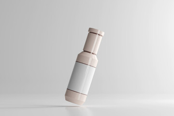 Isolated Cosmetic Plastic Bottle 3D Rendering
