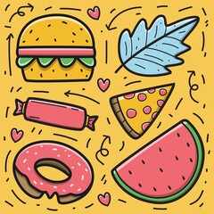 hand drawn kawaii doodle cartoon food vector design