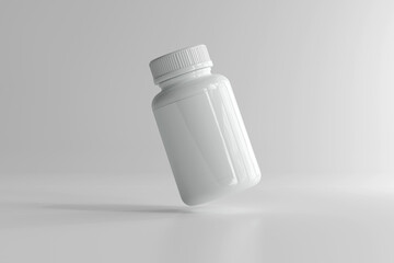 Isolated Plastic Medicine Bottle 3D Rendering