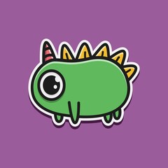 cute monster cartoon doodle design for coloring, backgrounds, stickers, logos, symbol, icons and more