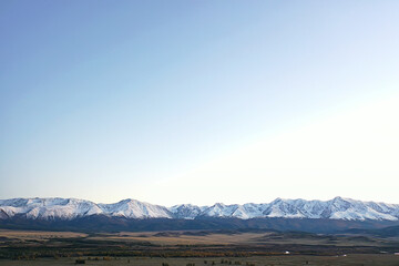Fototapeta na wymiar Aktru panorama of mountains altai, mountain peak summer landscape in russia