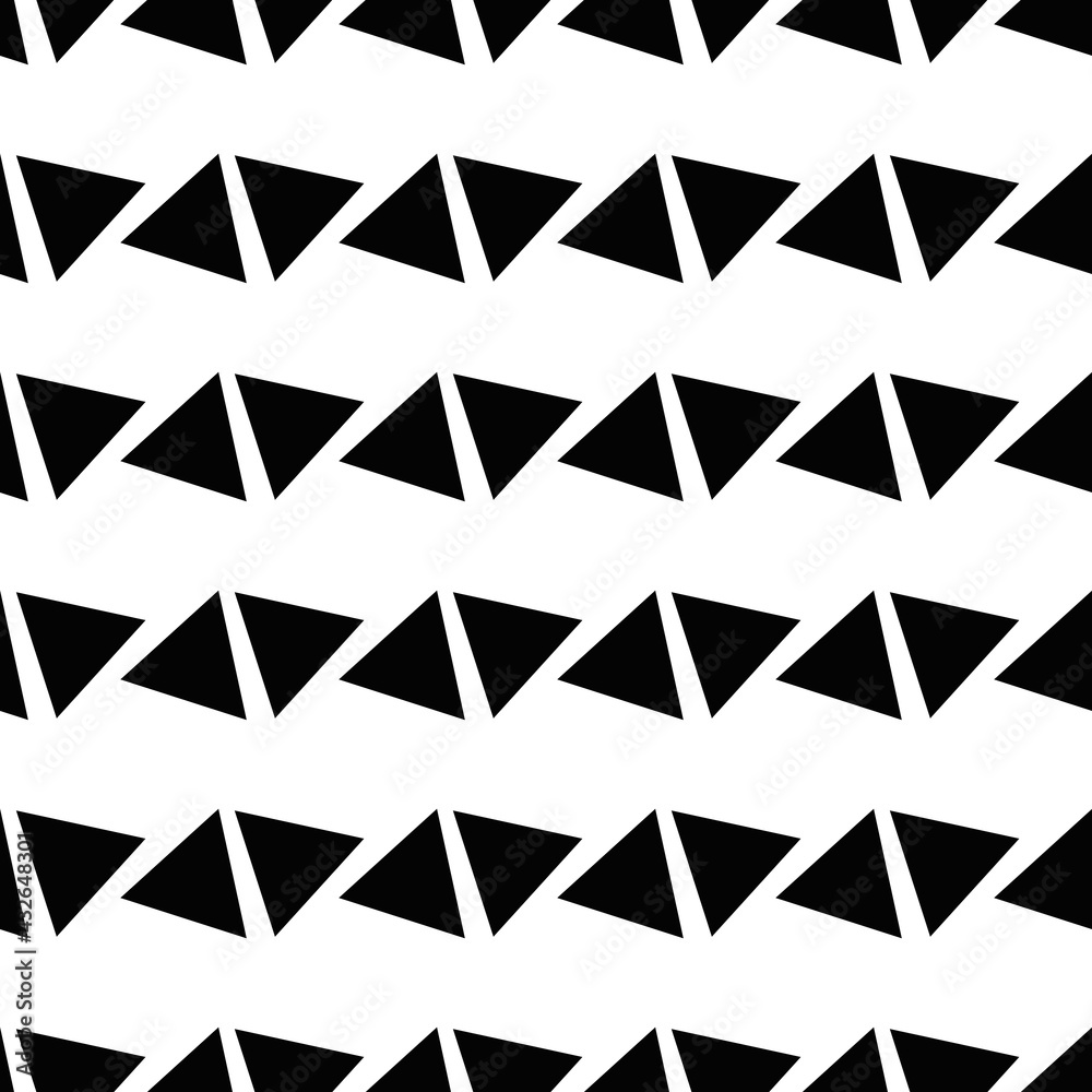 Poster Black triangles pattern. Triangles point left and right. Vector.