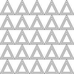 Triple triangles same pattern. Vector and monochrome seamless pattern.