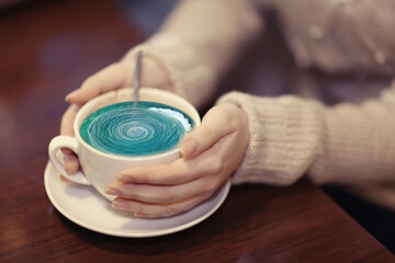 sea inside a cup art background, water abstract concept summer, spring