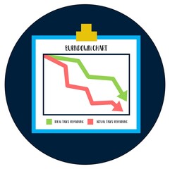 Illustration showing a diagram of remaining work in a project