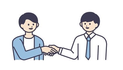 握手をするビジネスパーソンのイラスト素材