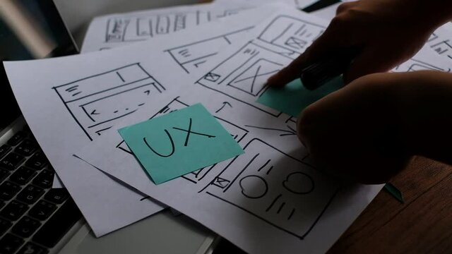 UX mobile application wireframe. Sketch, prototype, framework, layout future app design project.