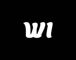 Naklejka na ściany i meble WI IW letter logo design vector template