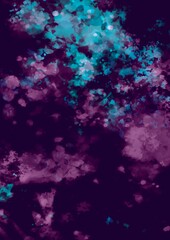 Obraz na płótnie Canvas 幻想的な暗闇に光る紫と水色のテクスチャ背景 