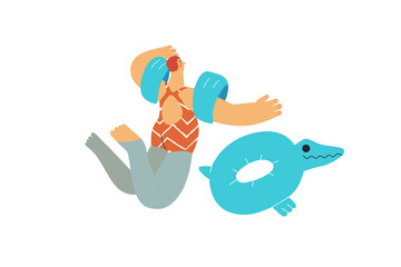 Beach resort activities, modern flat vector illustration