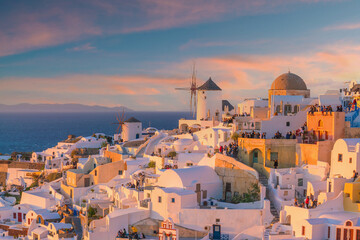 Cityscape of Oia town in Santorini island, Greece