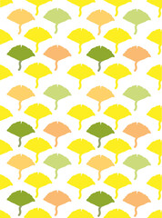 Colorful ginkgo biloba leafs pattern, herbs for health, japanese garden