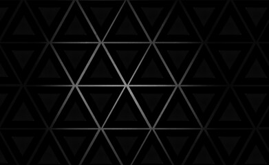 black triangular carbon texture, 3d background. Repeating geometric
