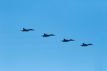 planes on parade in St. Petersburg