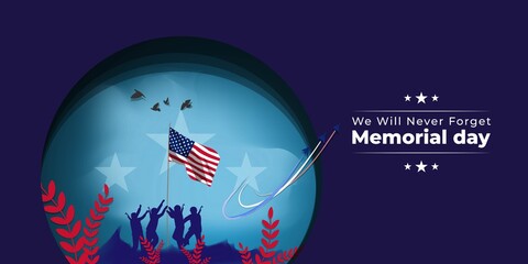 vector illustration for U.S. memorial day-31st May