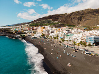 Fototapeta na wymiar Aerial view on Puerto Naos in La Palma, Canary Islands, Spain