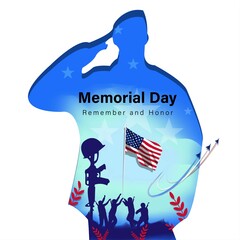 vector illustration for U.S. memorial day-31st May