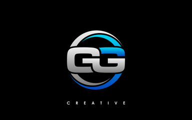 GG Letter Initial Logo Design Template Vector Illustration - obrazy, fototapety, plakaty