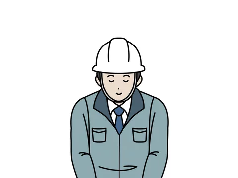 お辞儀をする 作業着を着た男性 現場監督 工事中 上半身 イラスト素材 Stock Vector Adobe Stock